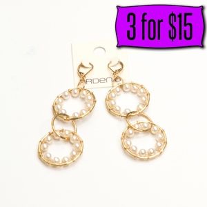 💎💰 Arden B Beaded Hoop Gold Tone Drop Earrings